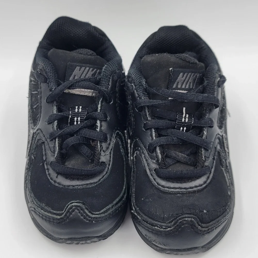 Y2k Nike Shox 2010 TD Toddler Size 5C Triple Black Running Shoes Sneakers Read